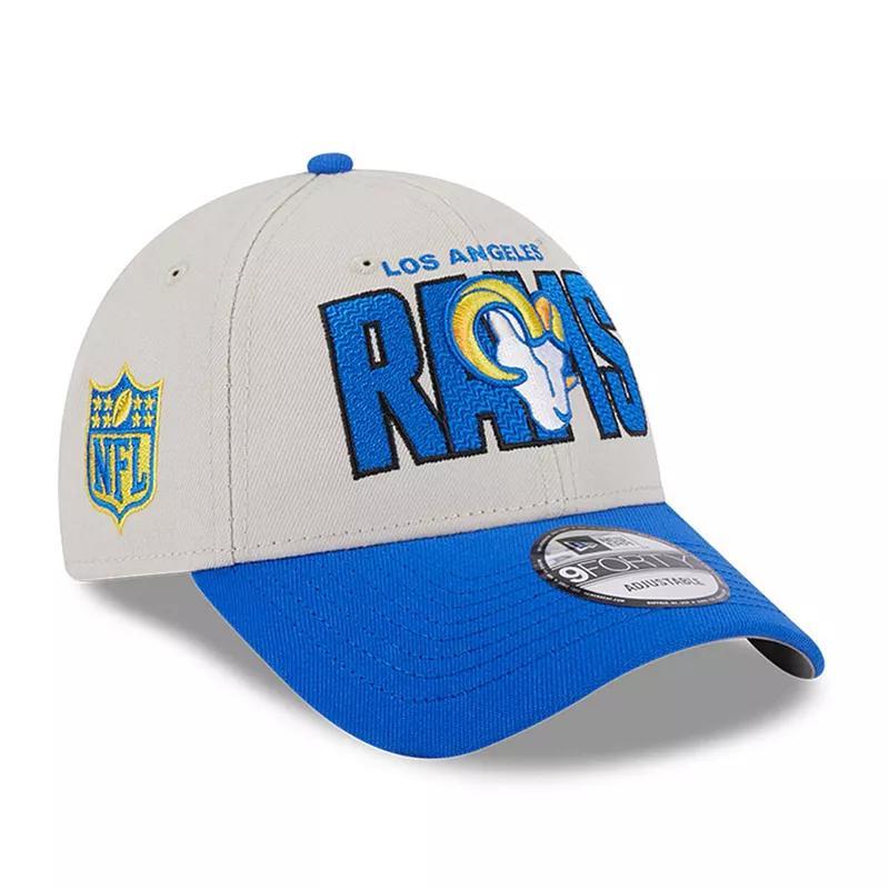 Mens New Era Stone/Royal Los Angeles Rams 2023 NFL Draft 9FORTY Adjustable Hat Product Image