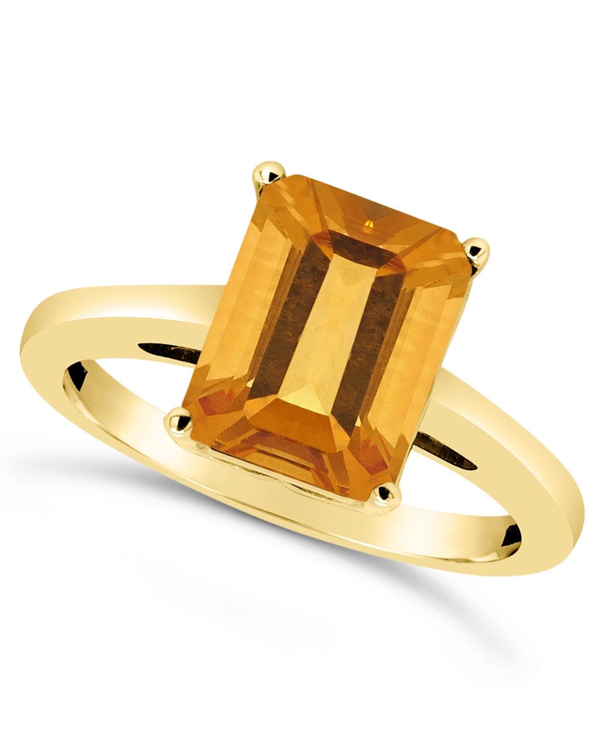 Alyson Layne 14k Gold Emerald Cut Citrine Solitaire Ring, Womens Product Image