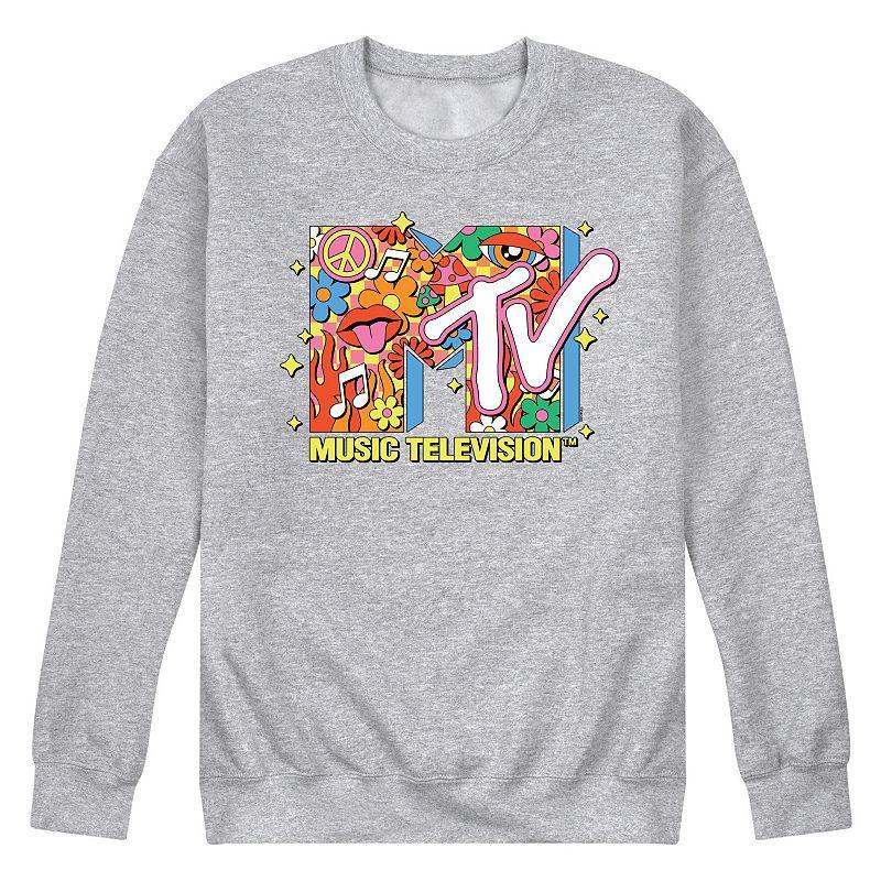 Mens MTV Retro Logo Collage Fleece Sweatshirt Product Image