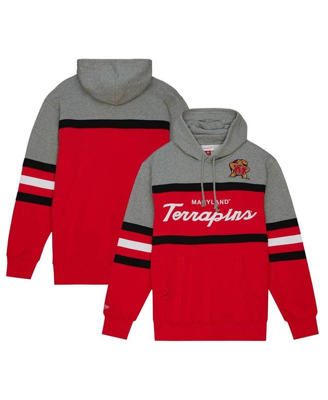 Mens Mitchell & Ness Red Maryland Terrapins Head Coach Pullover Hoodie Product Image