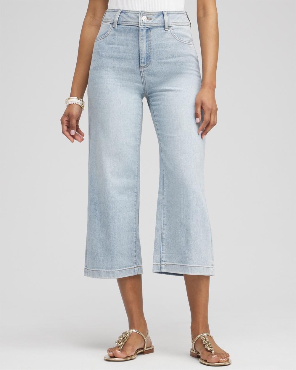 Women's Wide Leg Cropped Trouser Jeans Product Image