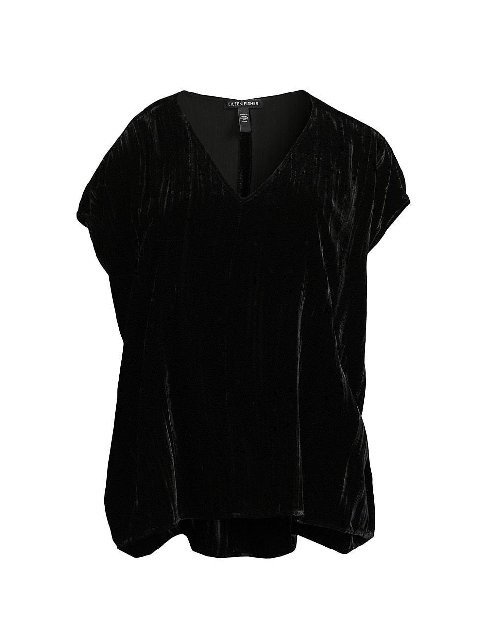 Womens Silk-Blend V-Neck T-Shirt Product Image