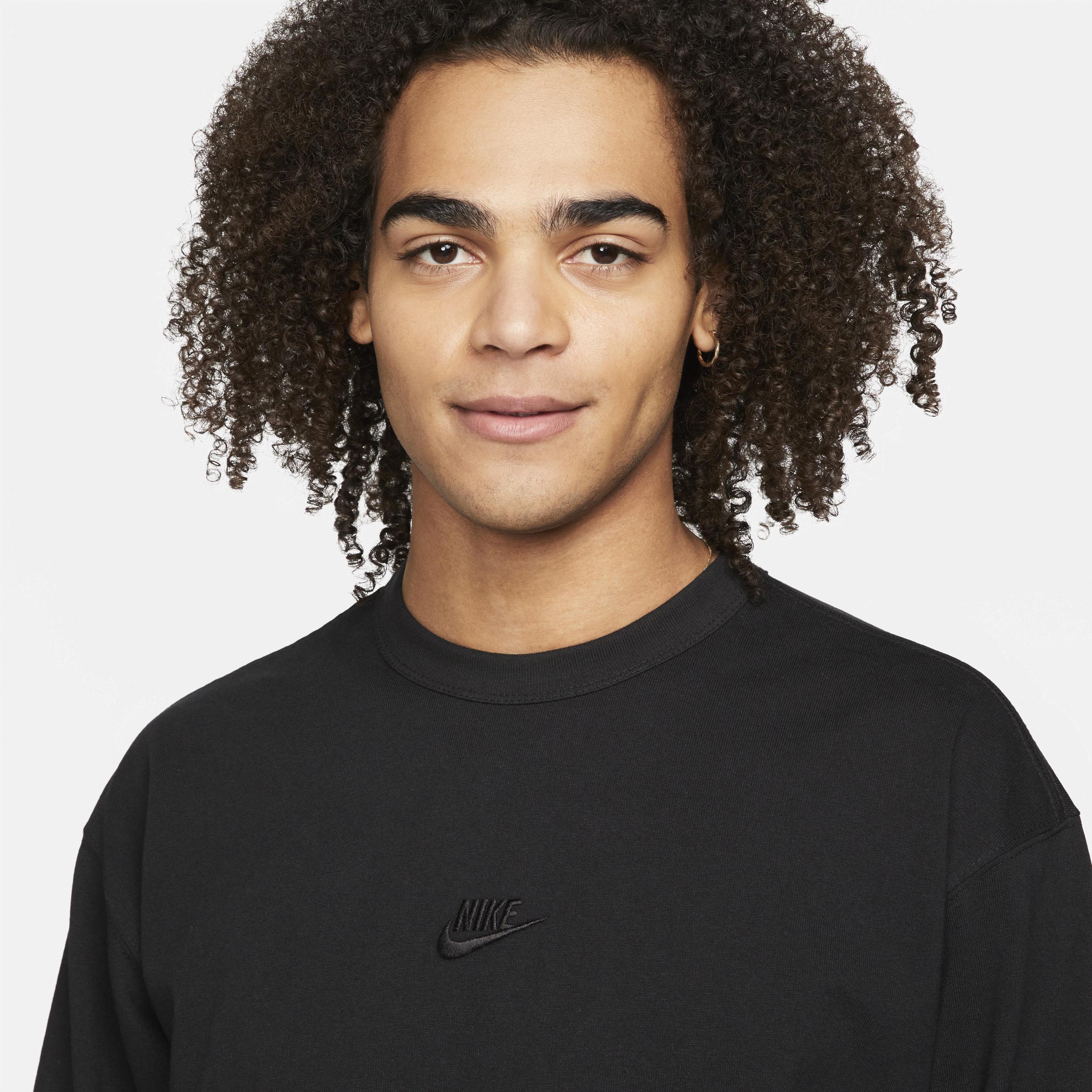 Nike Mens Nike Premium Essentials Long-Sleeve SUST T-Shirt - Mens Black/Black Product Image