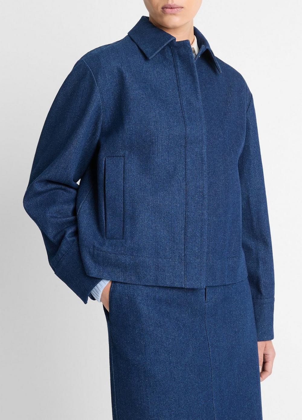 Polished Italian Indigo Cotton Jacket Product Image