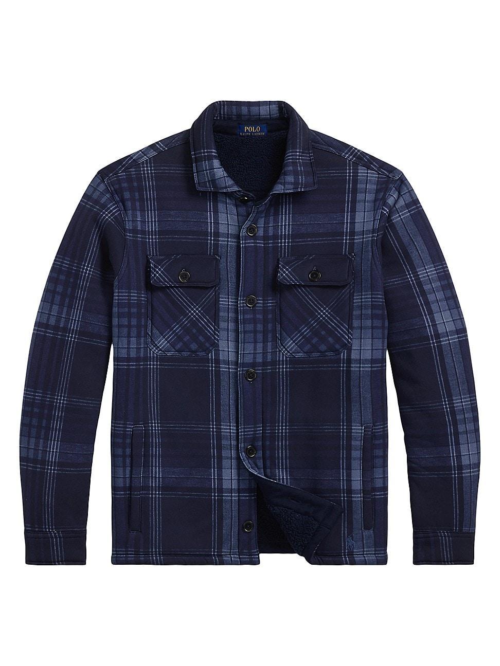 Mens Plaid Fleece Shirt Jacket Product Image