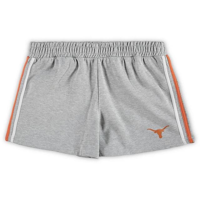 Womens Heathered Gray Texas Longhorns Plus Size 2-Stripes Shorts Product Image