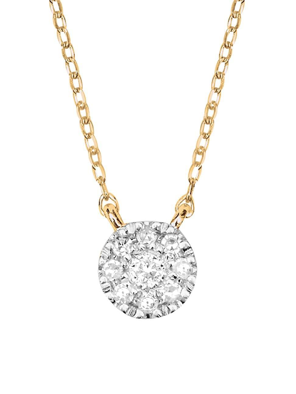 Womens Magic Touch 18K Yellow Gold & Diamond Target Pendant Necklace Product Image