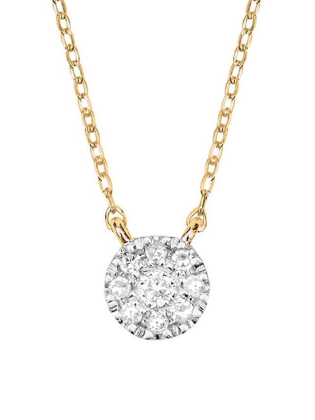 Womens Magic Touch 18K Yellow Gold & Diamond Target Pendant Necklace Product Image