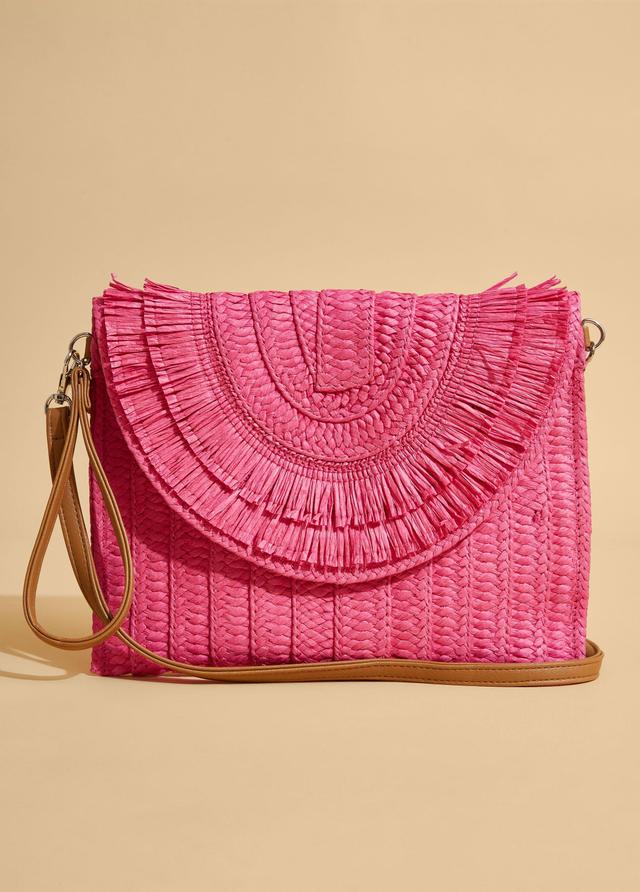 Fringed Straw Clutch Product Image