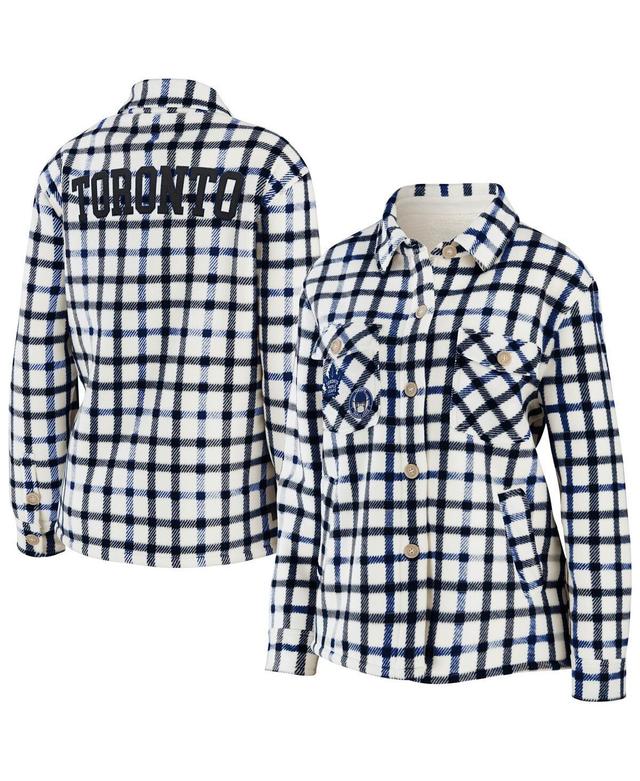 Womens Wear by Erin Andrews Oatmeal Nashville Predators Plaid Button-Up Shirt Jacket Product Image