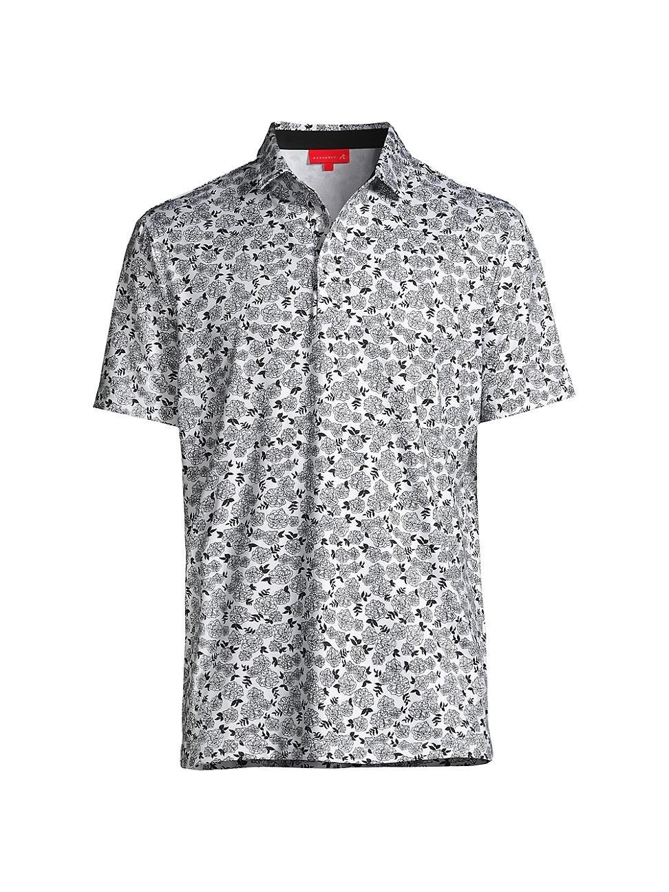 Mens Fordune Rose Print Polo Product Image