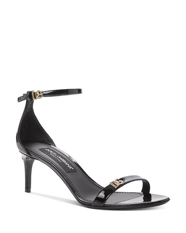 Dolce & Gabbana Womens Logo Detail Stiletto Heel Sandals Product Image