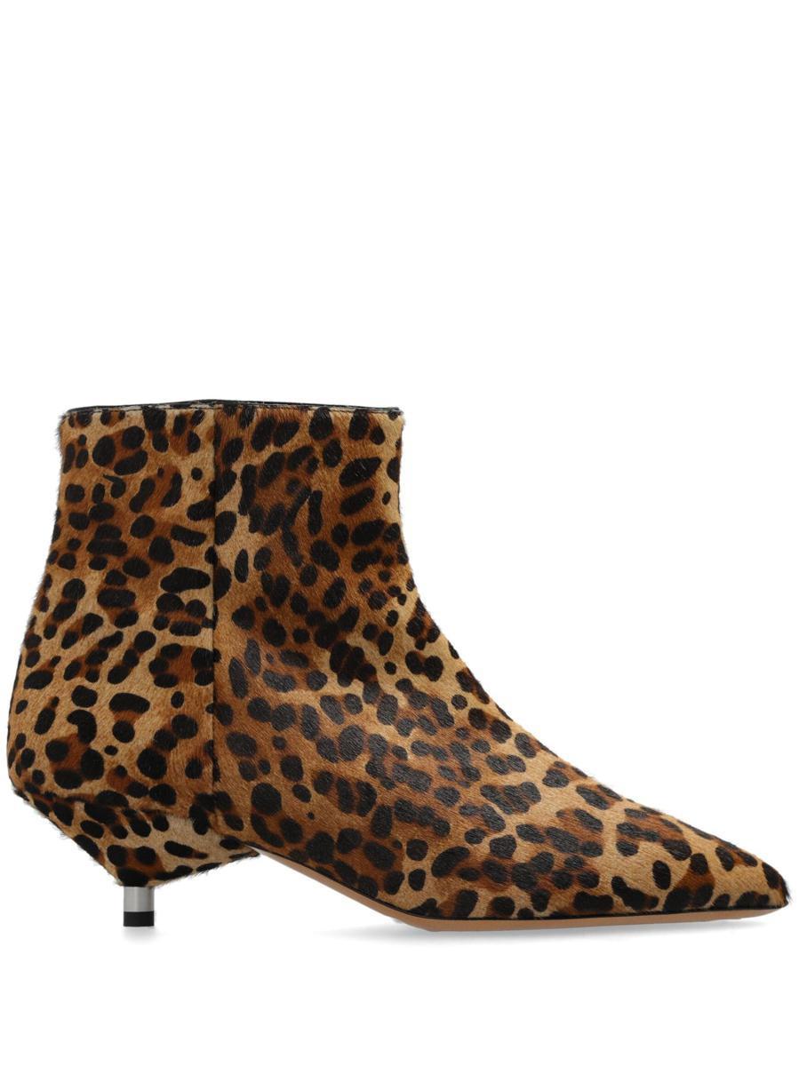 Leopard Printed Ankle Boots In Multicolor Product Image