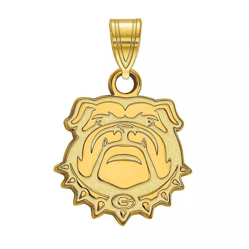 LogoArt Georgia Bulldogs Sterling Silver 14K Gold Plated Small Pendant, Womens Product Image