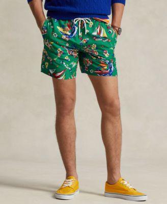 Mens Graphic Mesh-Lined Swim Trunks Product Image