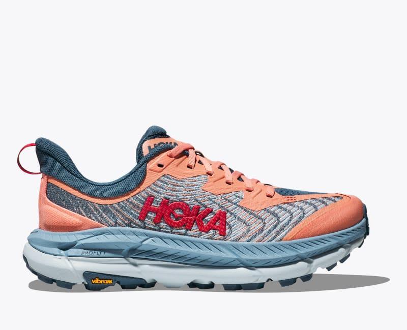 HOKA Womens Mafate Speed 4 Shoes in Ceramic/Diva Blue, Size 5 Product Image