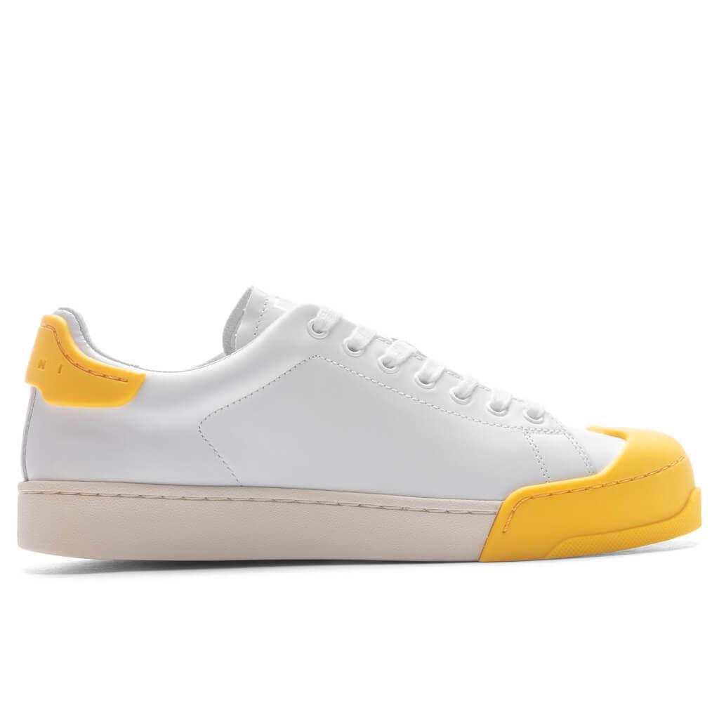 Leather Sneakers - Lily White/Yellow Male Product Image