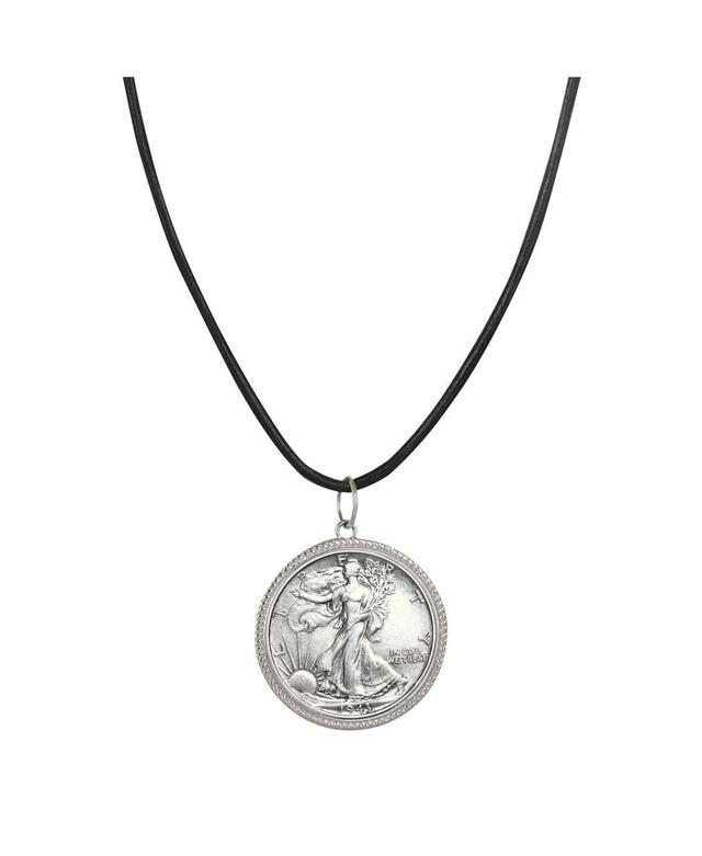 American Coin Treasures 16361 Walking Liberty Silver Half Dollar Pendant with Leather Cord for Men Product Image