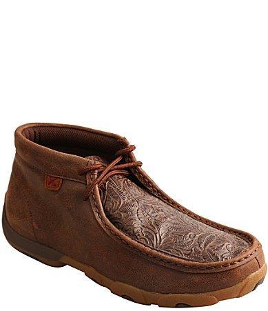 Twisted X Womens Tooled Leather Chukka Driving Mocs Product Image