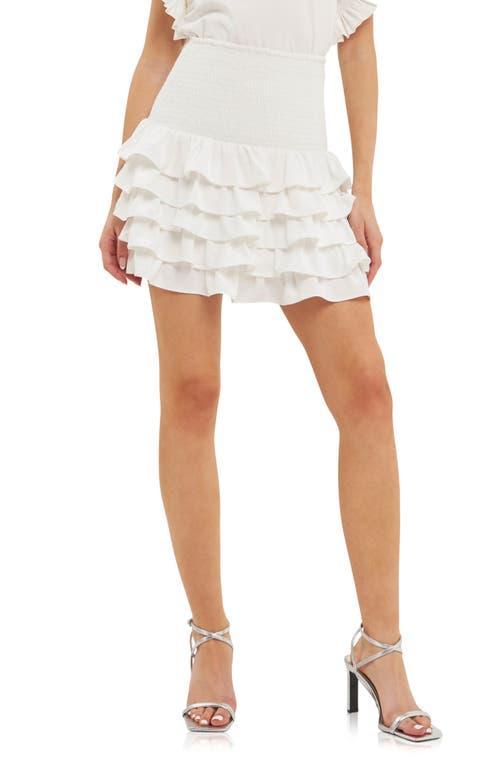 Endless Rose Smocked Tiered Ruffle Miniskirt Product Image