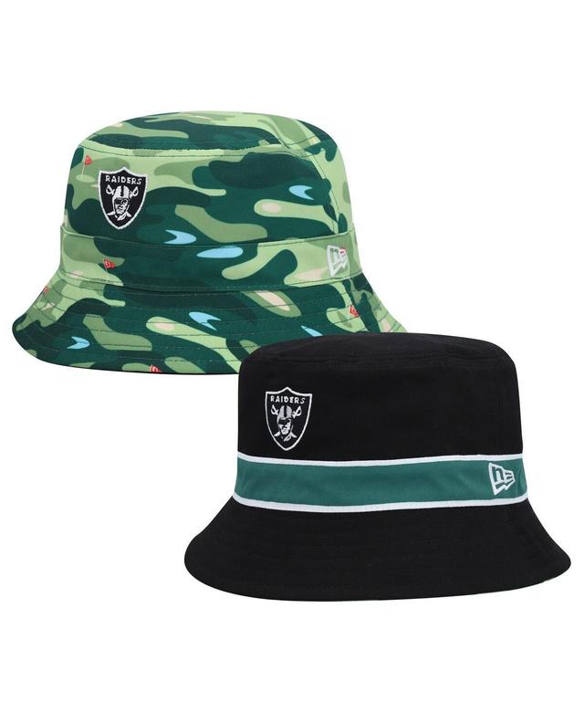 Mens New Era Black Las Vegas Raiders Reversible Bucket Hat Product Image