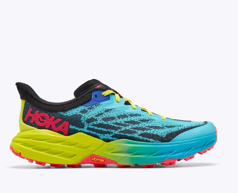 HOKA Mens Speedgoat 5 Shoes in Scuba Blue/Black, Size 7 Product Image