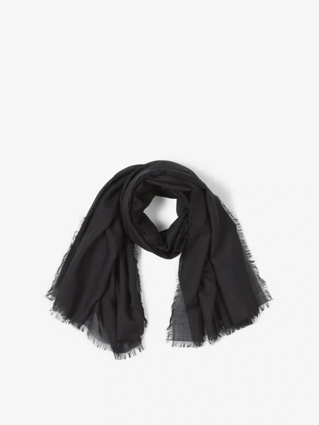 Logo Wool Scarf In Fringed Edges Product Image