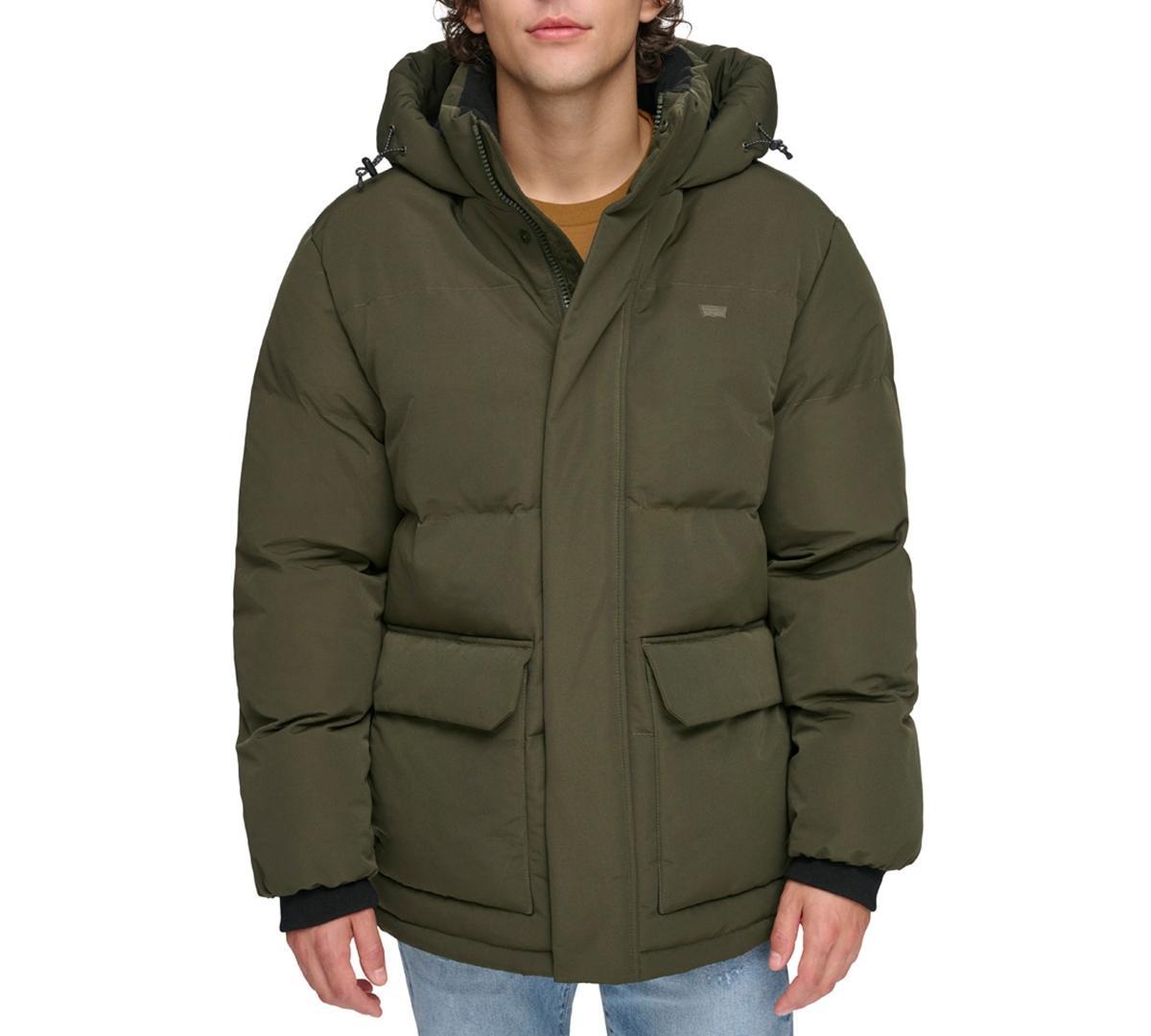 Mens Levis Heavyweight Hooded Puffer Parka Coat Product Image