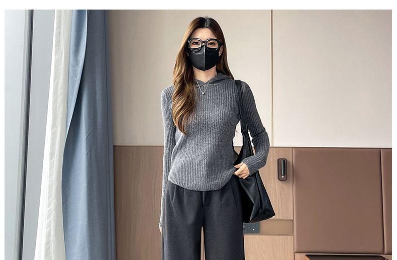 High Waist Plain Wide Leg Sweatpants (Various Designs) Product Image