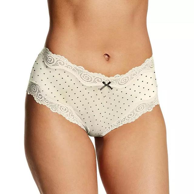 Maidenform Low-Rise Hipster Underwear 40837, Womens White Pink Dot Product Image