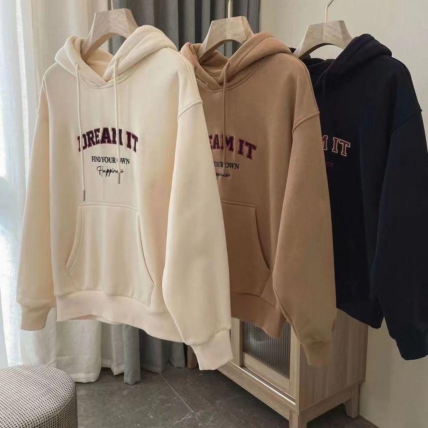 Lettering Loose Fit Hoodie Product Image