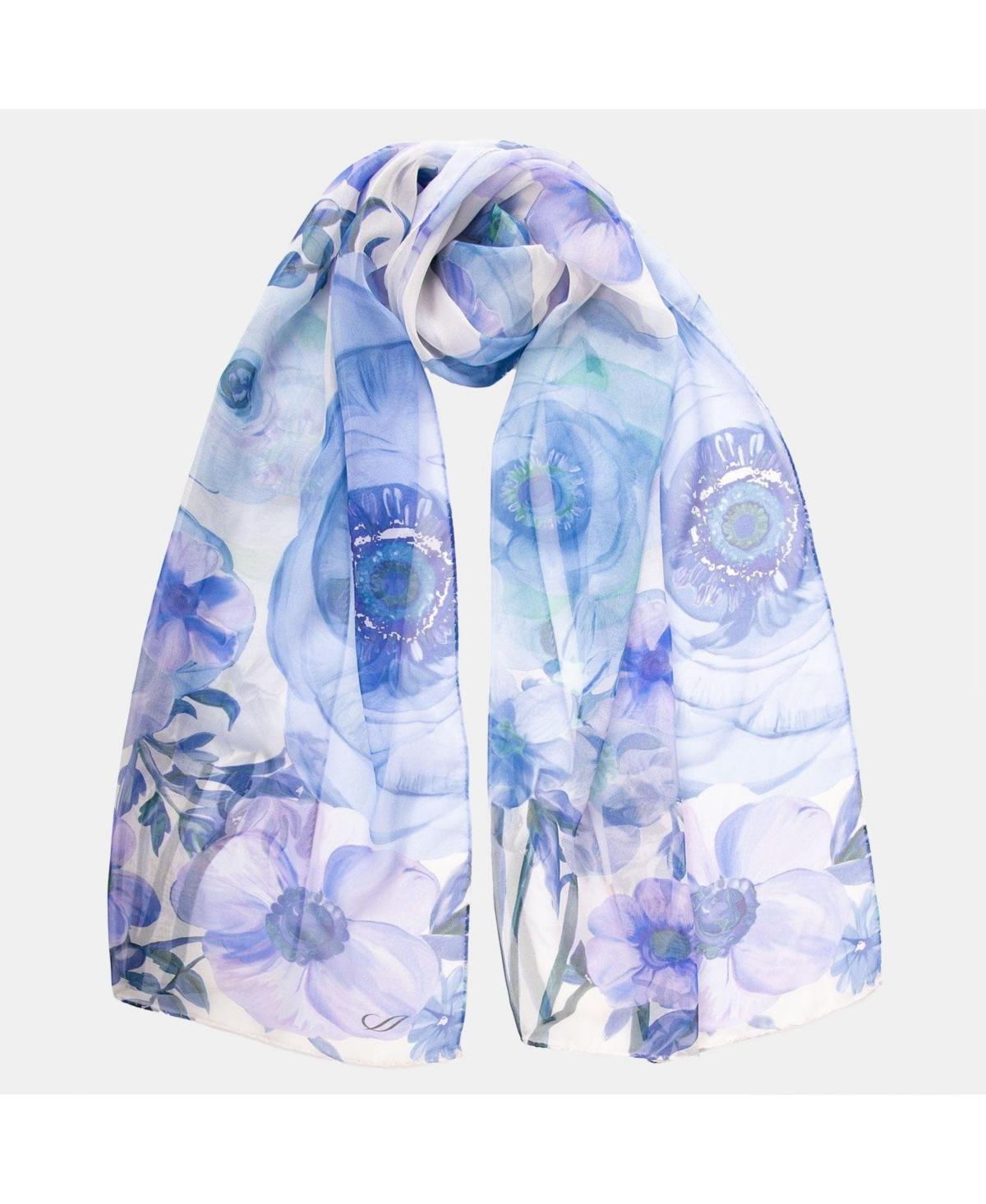 Campo de Fiori - Long Sheer Silk Scarf for Women - Mauve Product Image