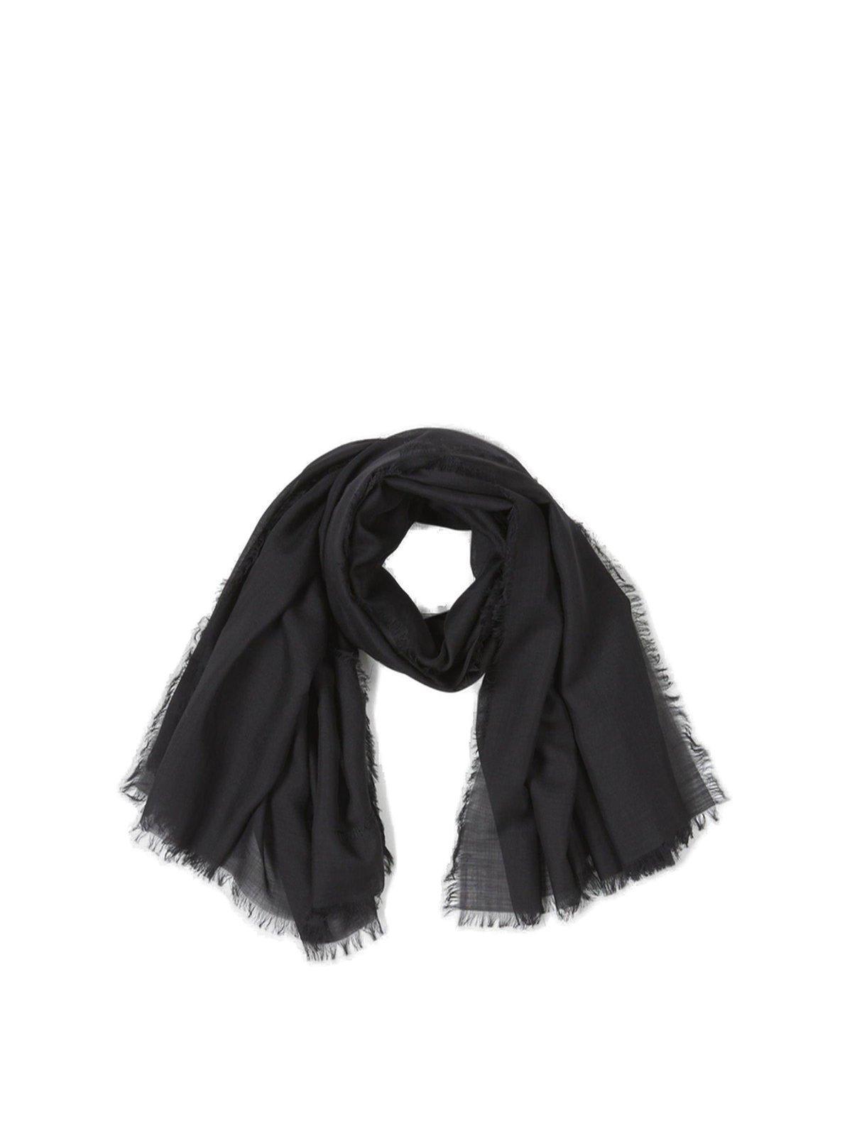 Logo Wool Scarf In Fringed Edges Product Image