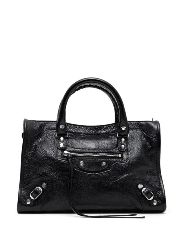 Small Le City Leather Tote Bag In Black Product Image