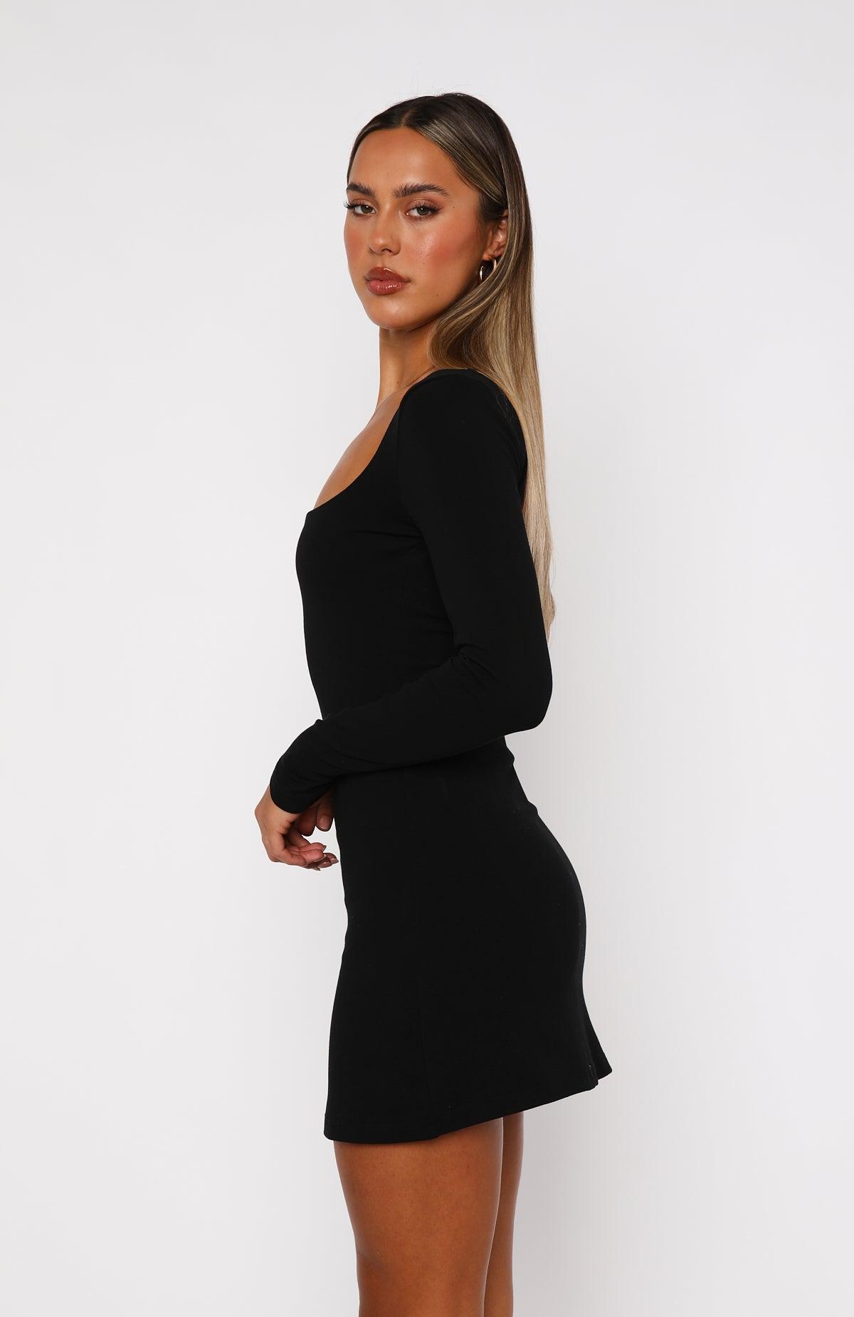 Got Me Started Long Sleeve Mini Dress Black Product Image