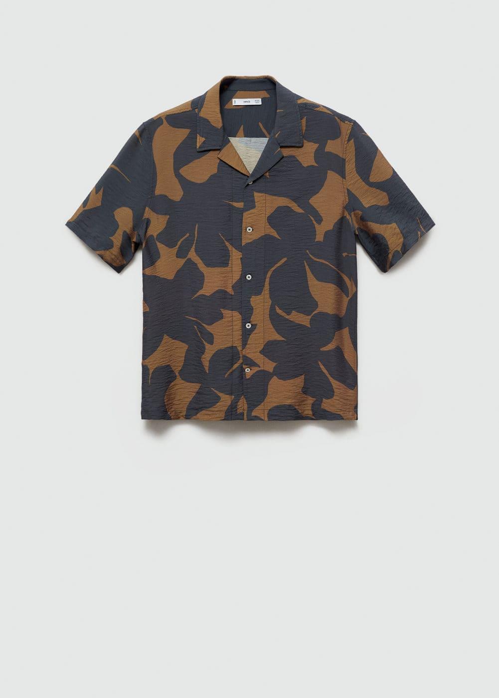 MANGO MAN - Regular fit texture printed shirt greyMen Product Image