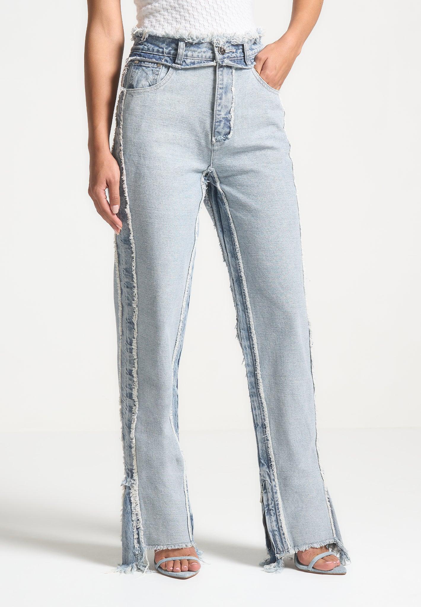 Distressed Mom Jeans - Mid Blue Female Product Image