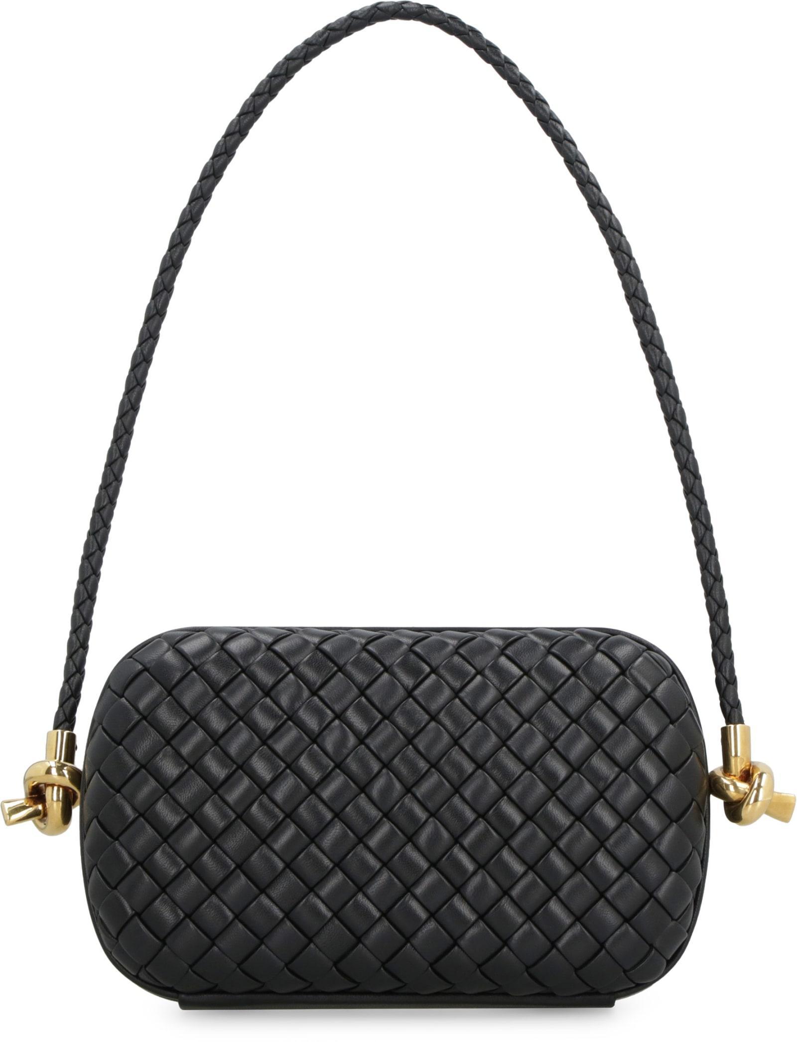 Knot Leather Clutch In Black Product Image