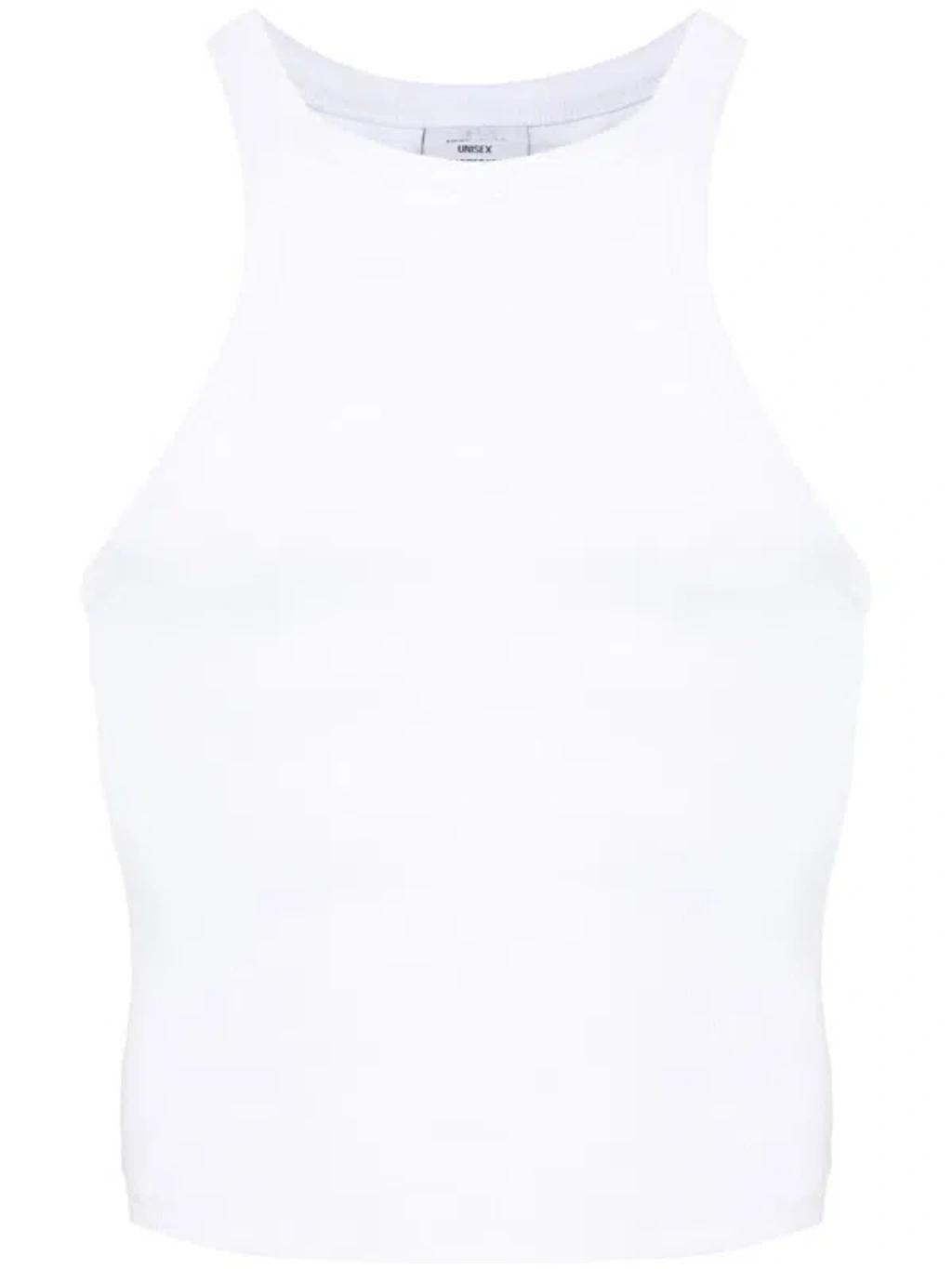 Logo Cotton Tank Top In White Product Image