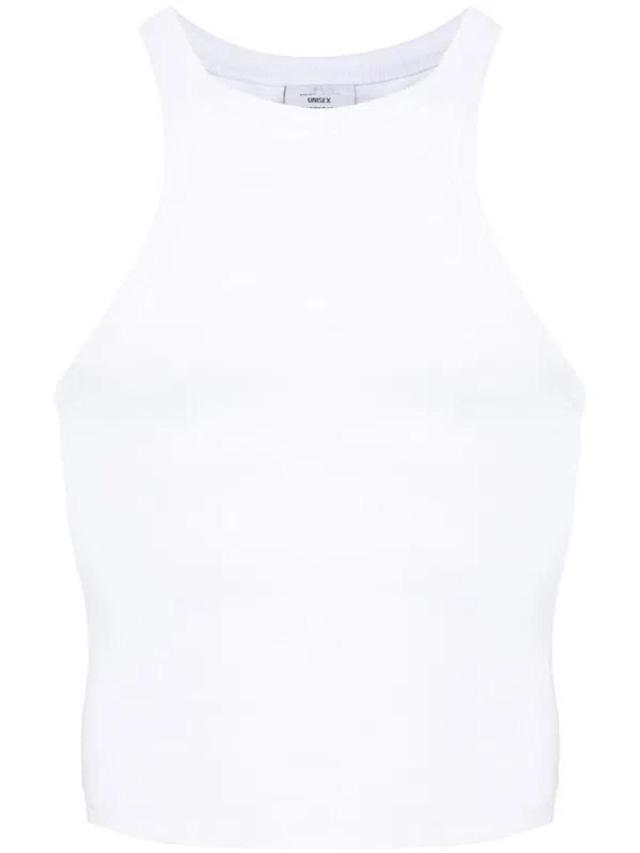 Logo Cotton Tank Top In White Product Image