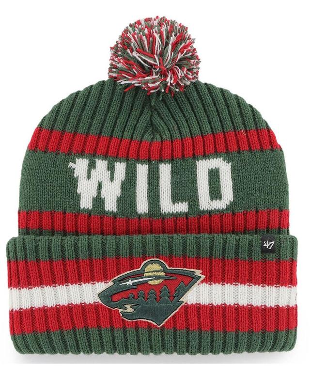 Mens Green Minnesota Wild Bering Cuffed Knit Hat with Pom Product Image