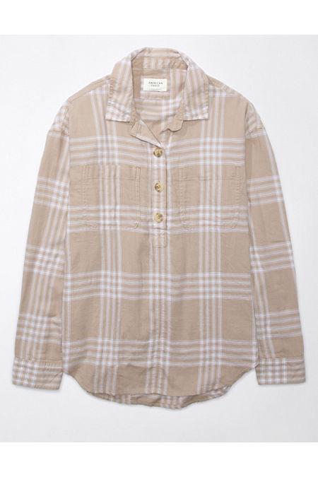 AE Long-Sleeve Plaid Flannel Shirt Women's Product Image