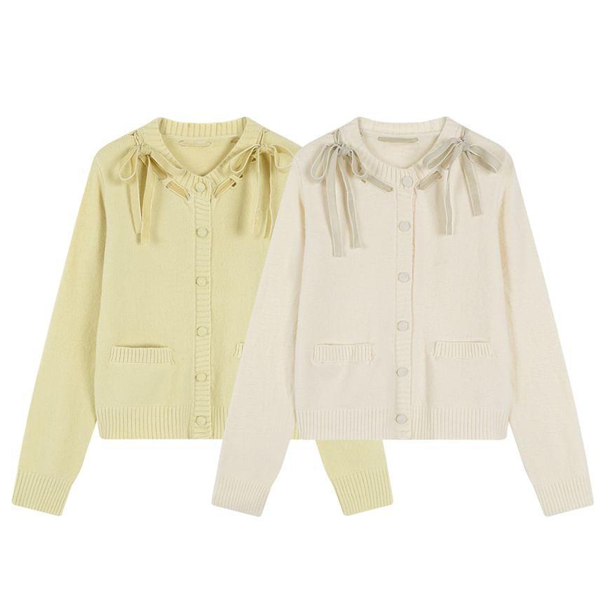 Plain Bow Cardigan Product Image