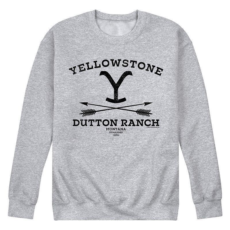 Mens Yellowstone Arrows Fleece Sweatshirt Grey Gray Product Image