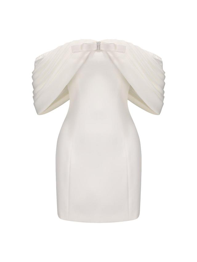 Kate Bow Dress (White) Product Image