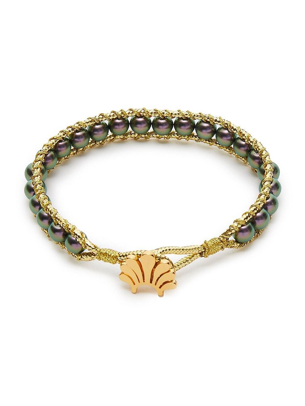 Womens Imitation Tahitian Pearl Cord Bracelet Product Image