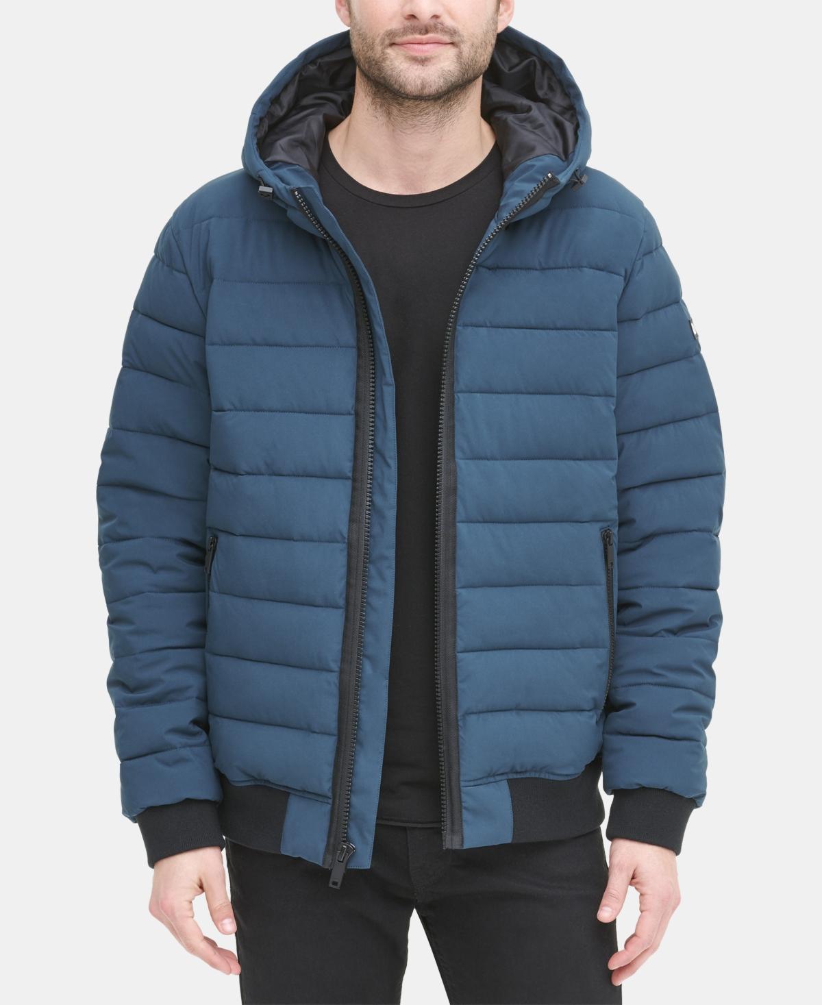 Dkny Mens Quilted Hooded Bomber Jacket Product Image