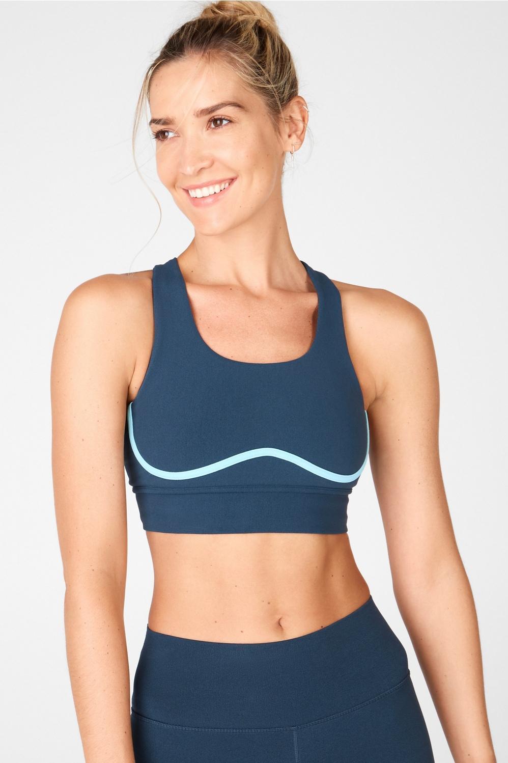 Fabletics Freya SculptKnit Sports Bra Womens blue Size XS Product Image