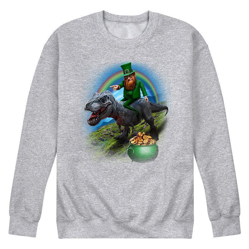 Mens Dino St Patricks Day Fleece Sweatshirt Pink Product Image