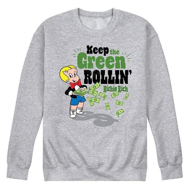 Mens Richie Rich Keep Green Rollin Graphic Sweatshirt Product Image